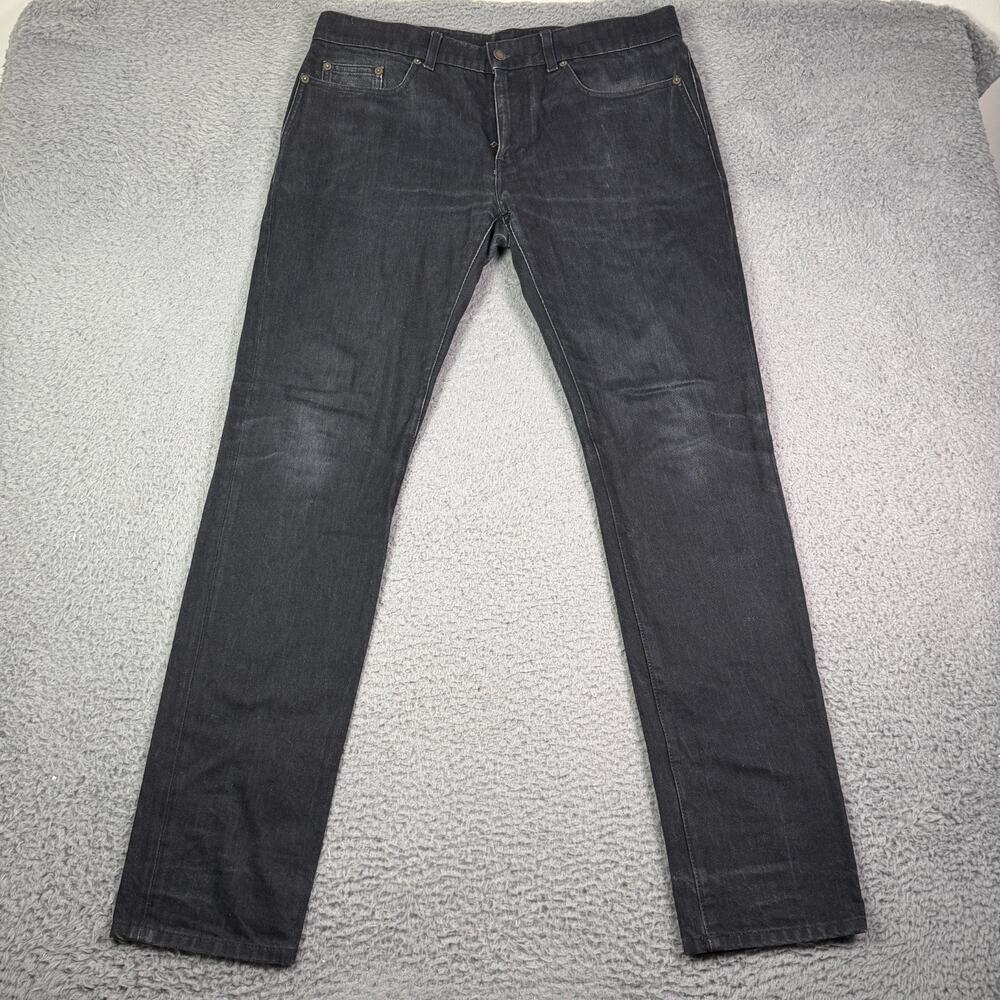Saint Laurent Jeans Mens 34x34 Black Slim Fit D02 M/SK-LW Italy Hedi Slimane